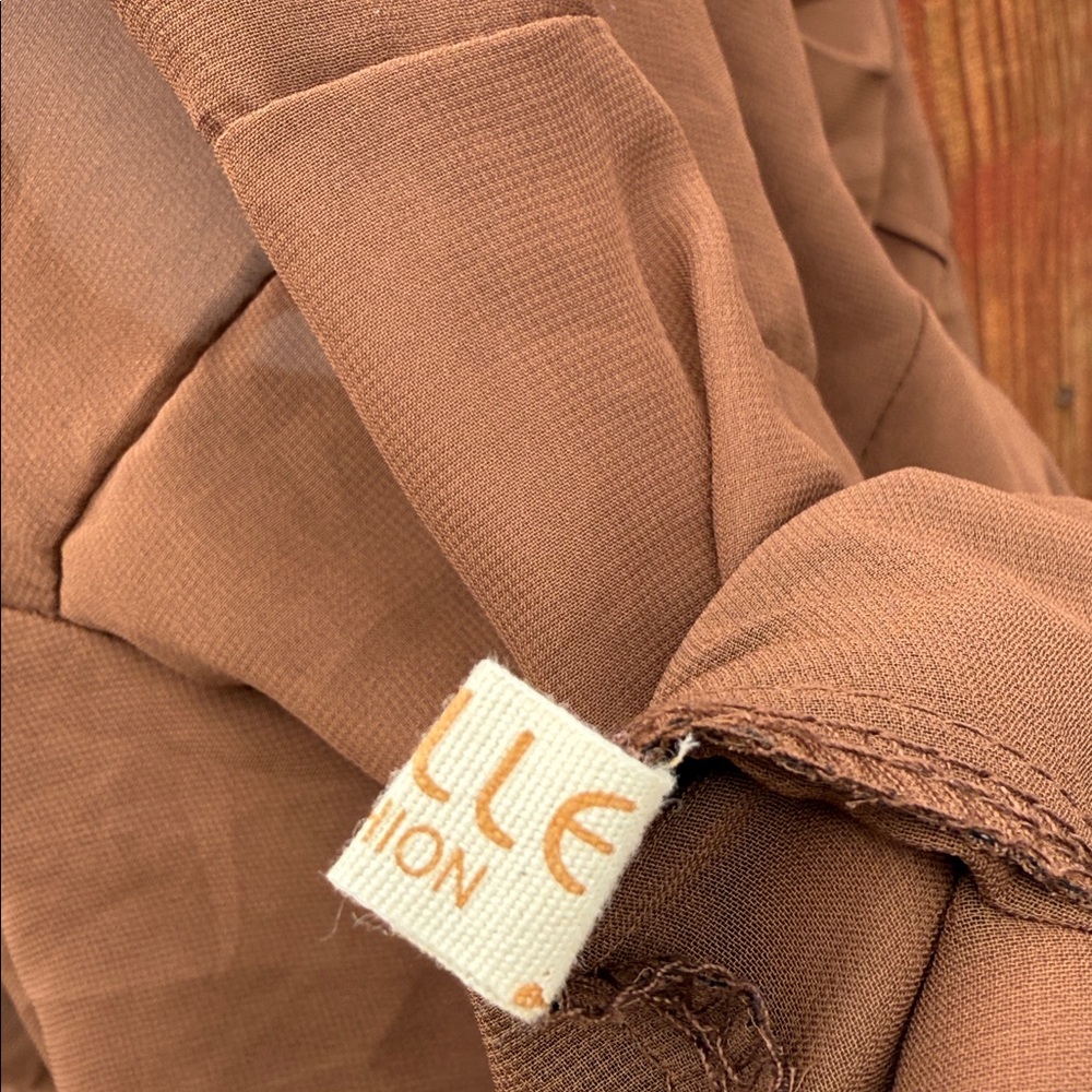 Brown Button-Front Midi Shirt Dress - Picture 8 of 8